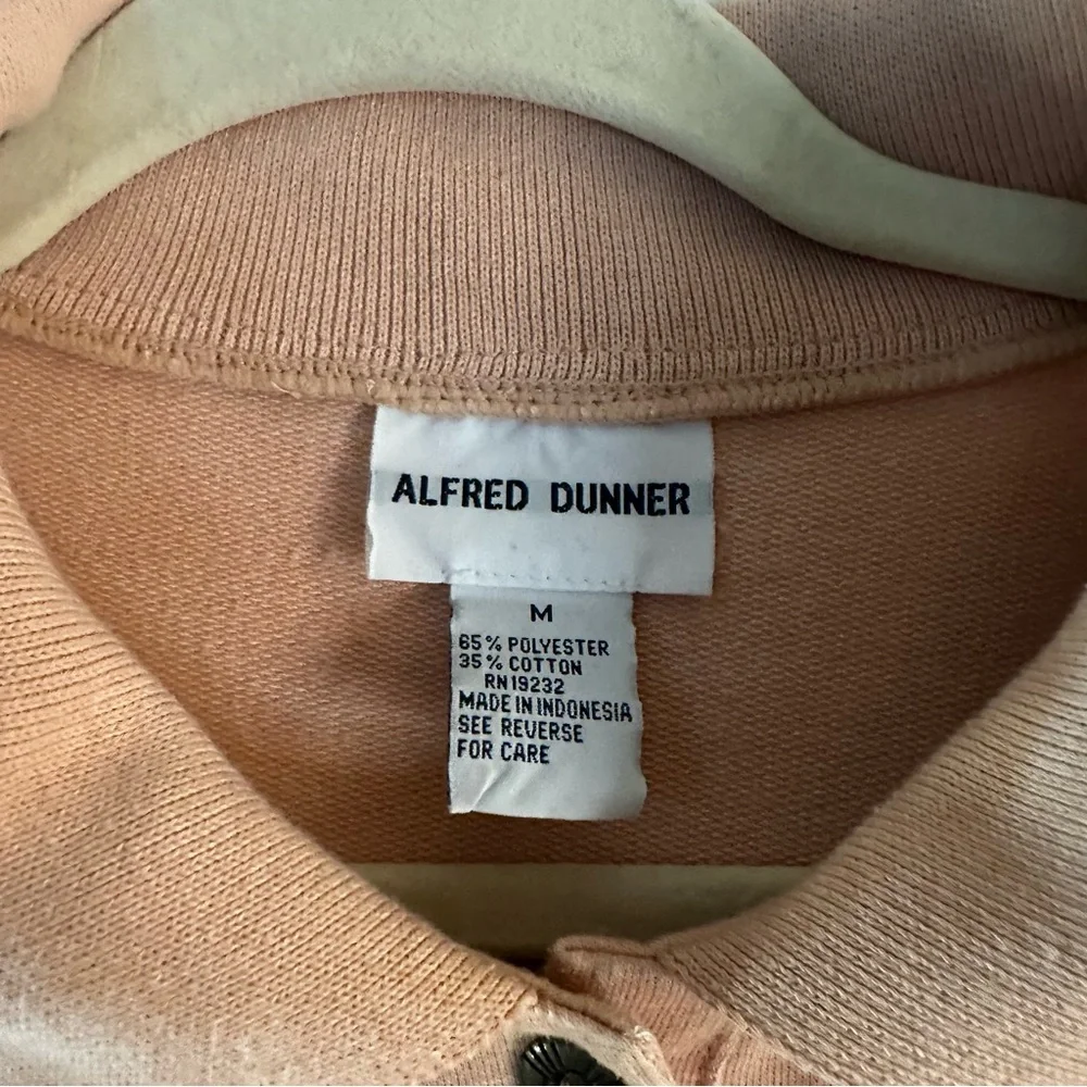 Alfred Dunner Embroidered Patchwork Sweatshirt Polo Medium Peach Floral - Picture 2 of 15
